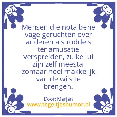 Tegeltje: Feit