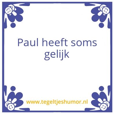Tegeltje: Paul
