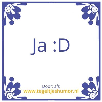 Tegeltje: dfa