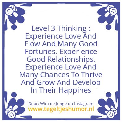 Tegeltje: Level 3 Thinking