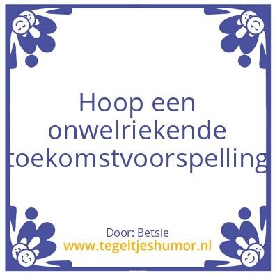 Tegeltje: hoop