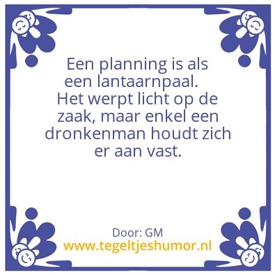 Tegeltje: Planning