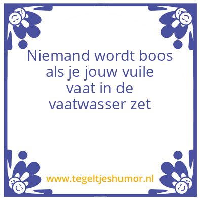 Tegeltje: Vaat