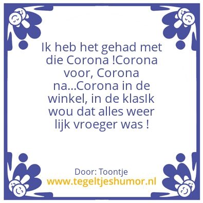 Tegeltje: Corona