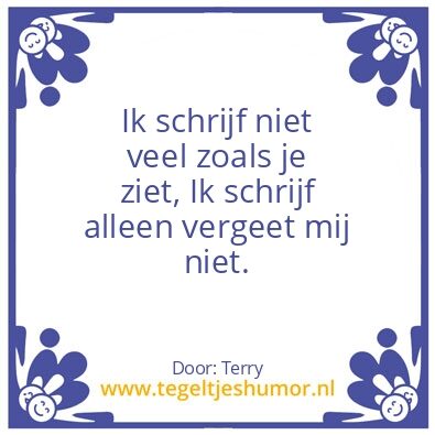 Tegeltje: versje