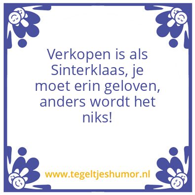 Tegeltje: Verkopen