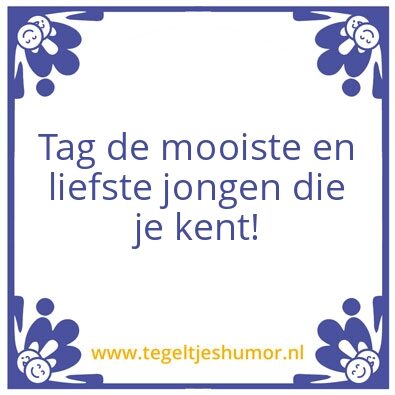 Tegeltje: Tag