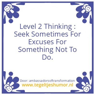 Tegeltje: Level 2 Thinking
