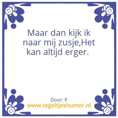 Tegeltje: Zusje