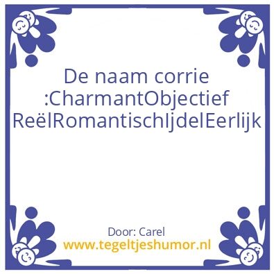 Tegeltje: Corrie