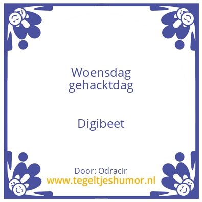 Tegeltje: Gehacktdag