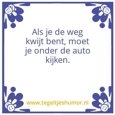 Tegeltje: weg