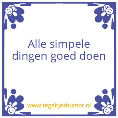 Tegeltje: Simpele