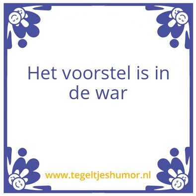 Tegeltje: War