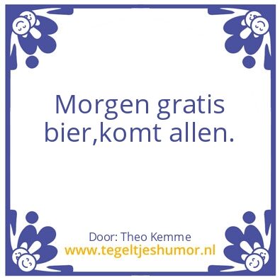 Tegeltje: bier