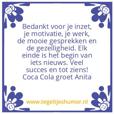 Tegeltje: Afscheid