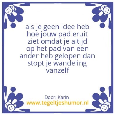 Tegeltje: Eigen pad