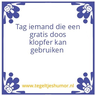 Tegeltje: klopfer