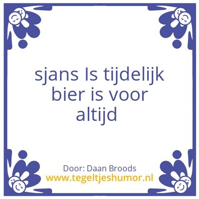 Tegeltje: Bier