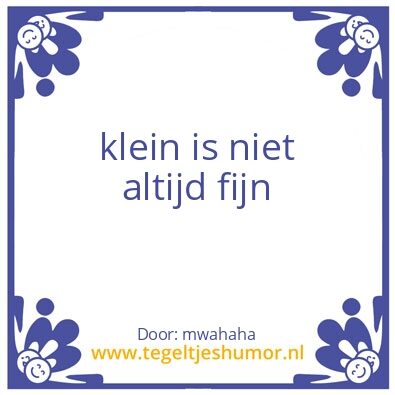 Tegeltje: klein