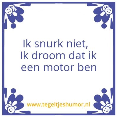 Tegeltje: Snurken