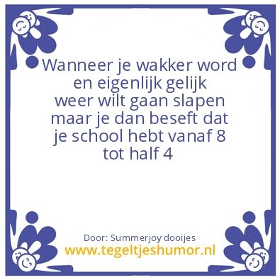 Tegeltje: School