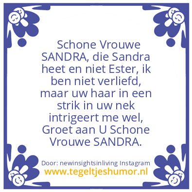 Tegeltje: Sandra