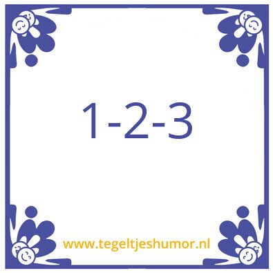 Tegeltje: 123