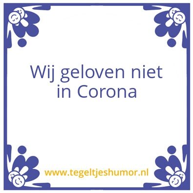 Tegeltje: Corona