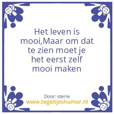 Tegeltje: mooi