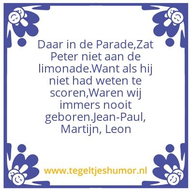 Tegeltje: Parade