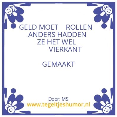 Tegeltje: GELD