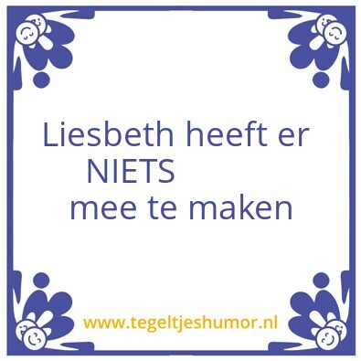 Tegeltje: Liesbeth