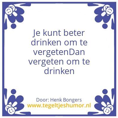 Tegeltje: Drank