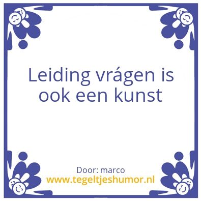 Tegeltje: leiderschap PBK