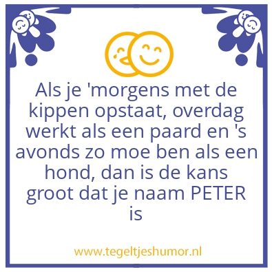 Tegeltje: PETER