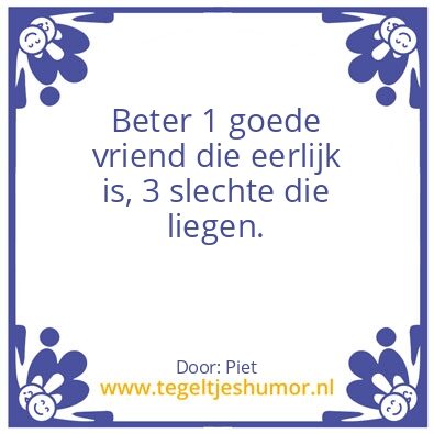Tegeltje: Ware vriendschap