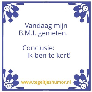 Tegeltje: Bmi