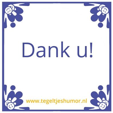 Tegeltje: Dank