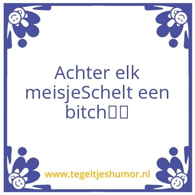 Tegeltje: Bitch