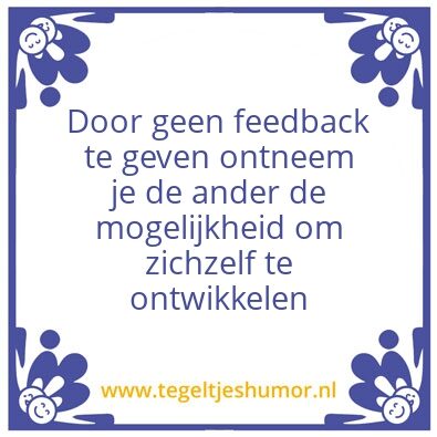 Tegeltje: Feedback