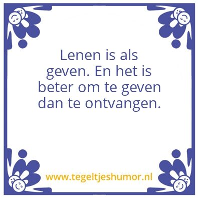 Tegeltje: Lenen