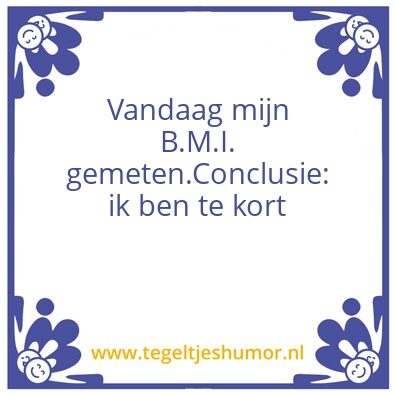 Tegeltje: Bmi