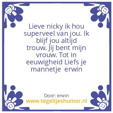 Tegeltje: nicky