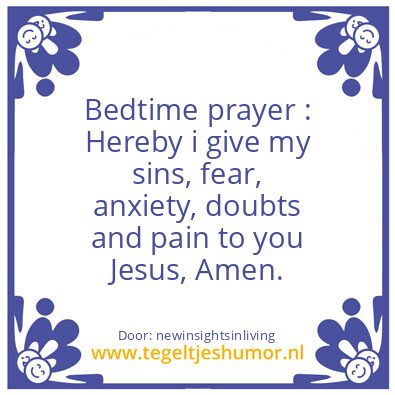 Tegeltje: Bedtime prayer :