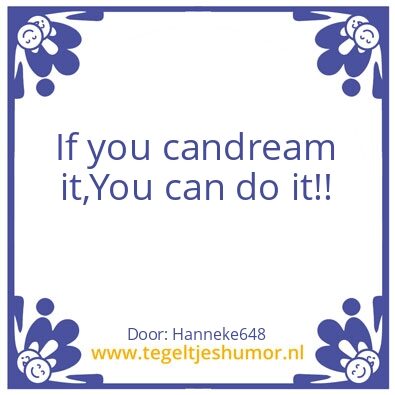Tegeltje: dreams