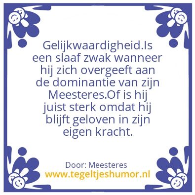 Tegeltje: BDSM