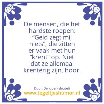 Tegeltje: Geld.