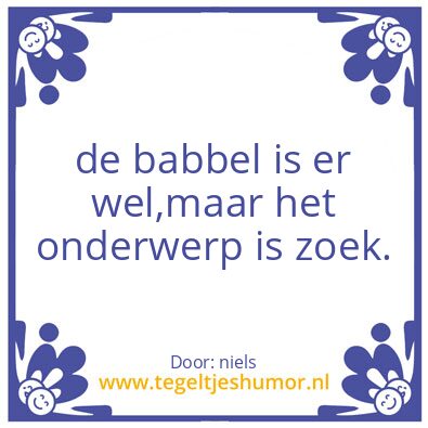 Tegeltje: babbel