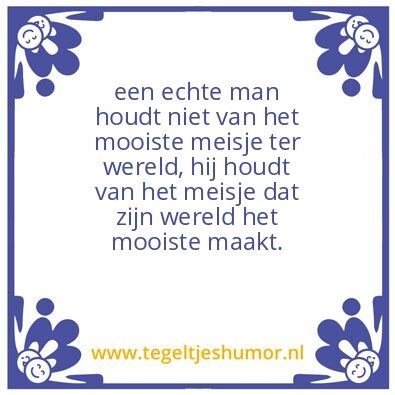 Tegeltje: echte man